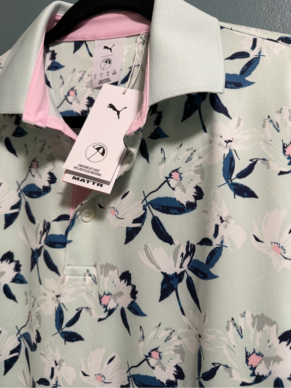 PUMA x AP Spring Florals Golf Polo Arnold Palmer MATTR Men's Small NEW